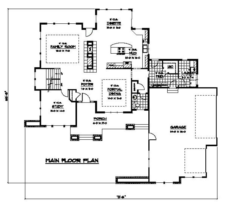 Main Floor Plan for House Plan #281182
