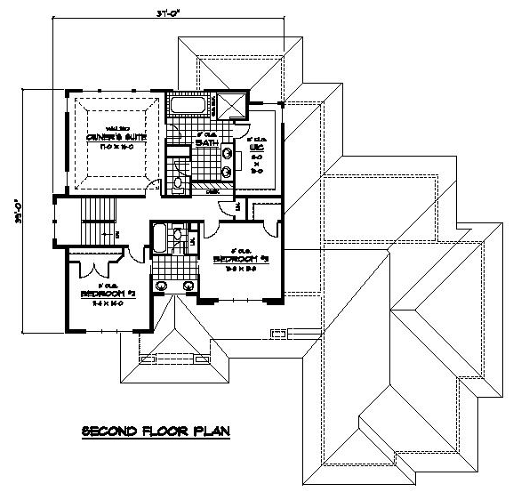 Second Floor Plan for House Plan #281182