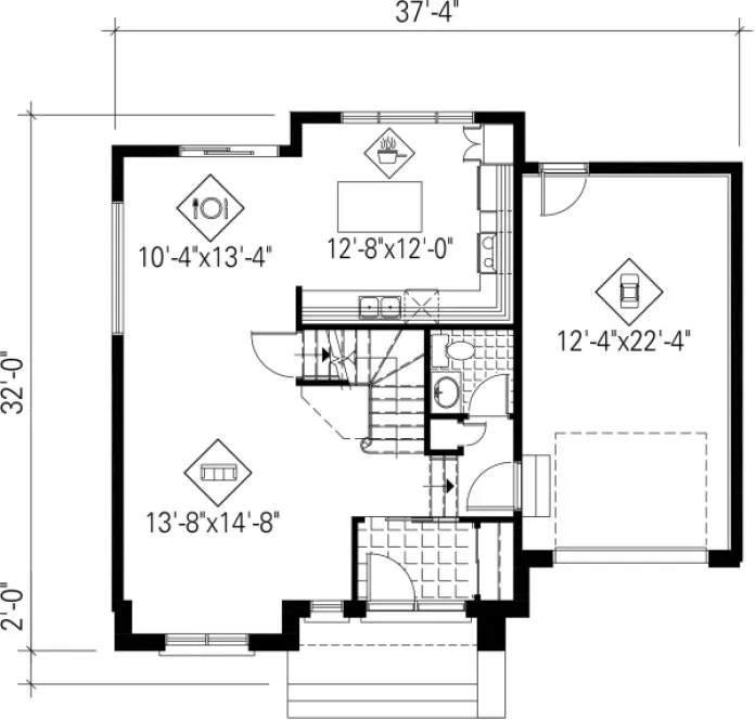 Main Floor Plan for House Plan #174641