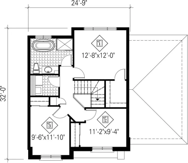 Second Floor Plan for House Plan #174641