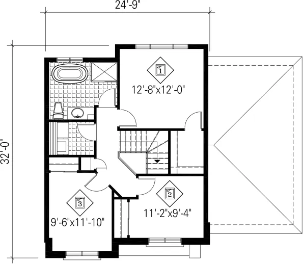 Second Floor Plan for House Plan #174641