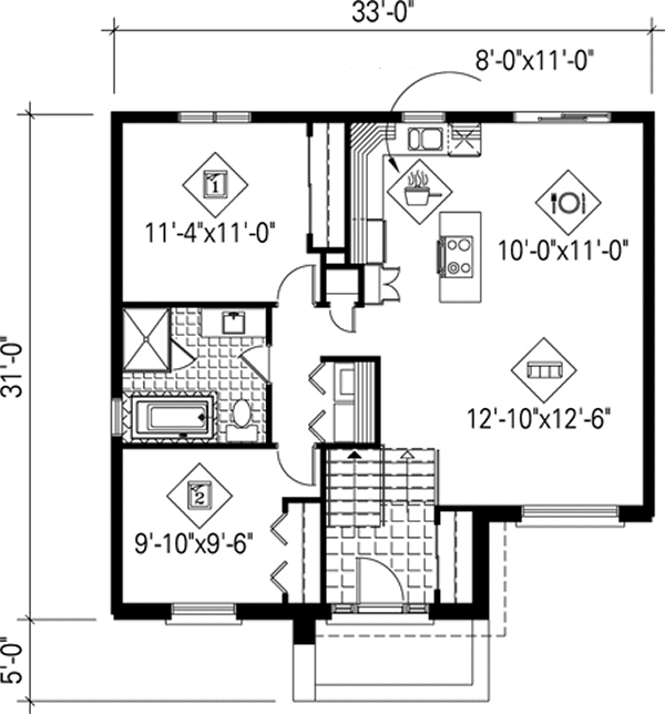 Main Floor Plan for House Plan #170369