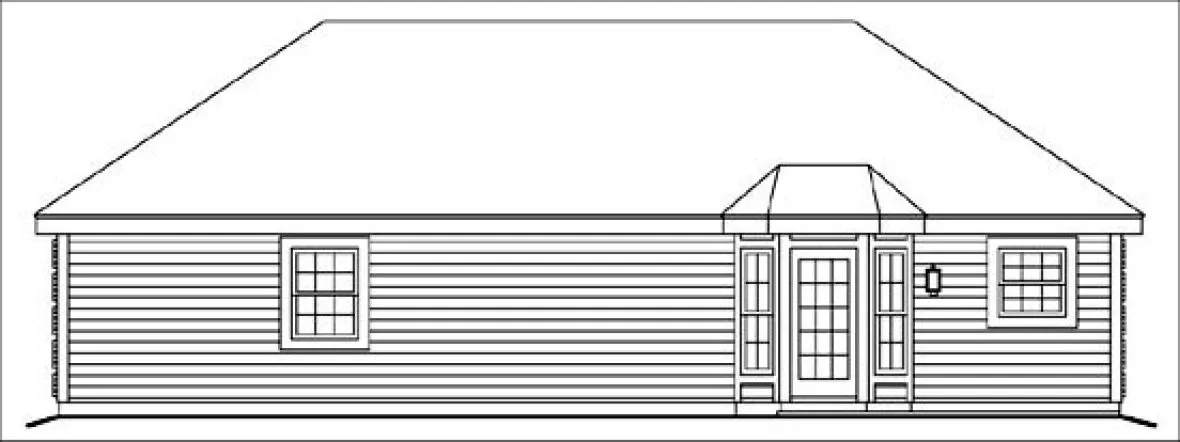 Rear Elevation for House Plan #630885
