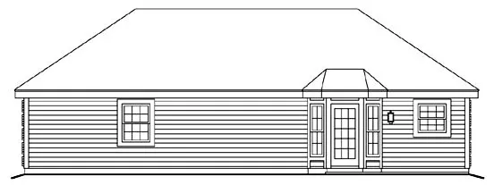 Rear Elevation for House Plan #630885