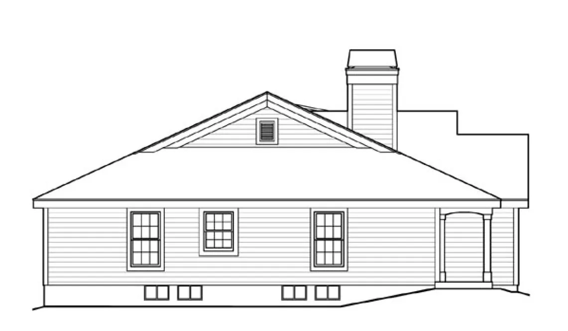 Left Elevation for House Plan #636131