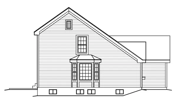 Left Elevation for House Plan #636021