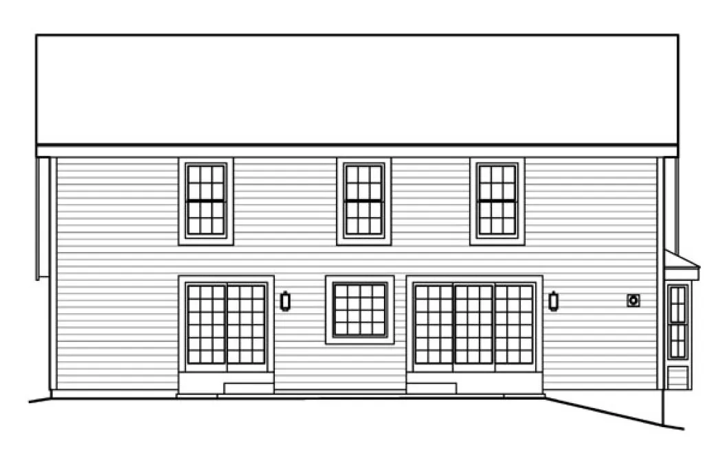 Rear Elevation for House Plan #636021