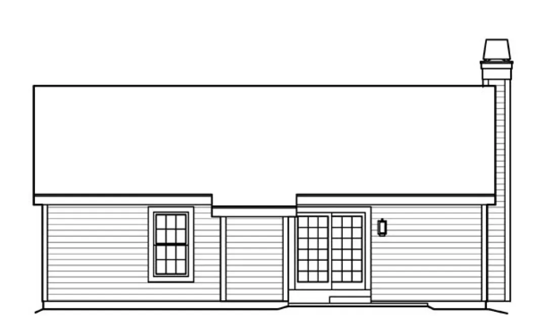 Rear Elevation for House Plan #632021