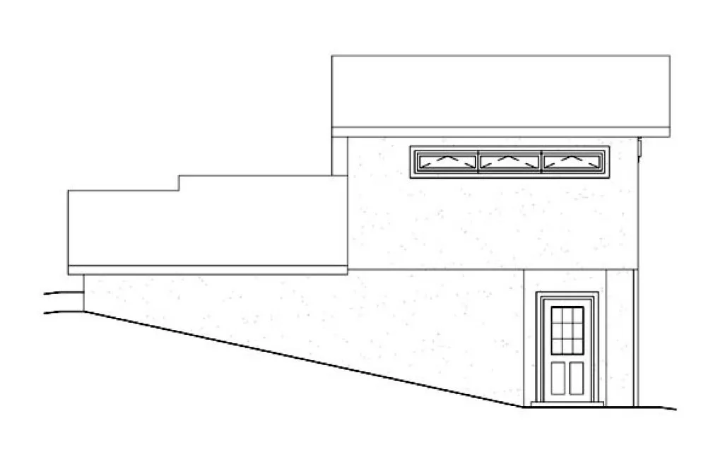 Left Elevation for House Plan #635011