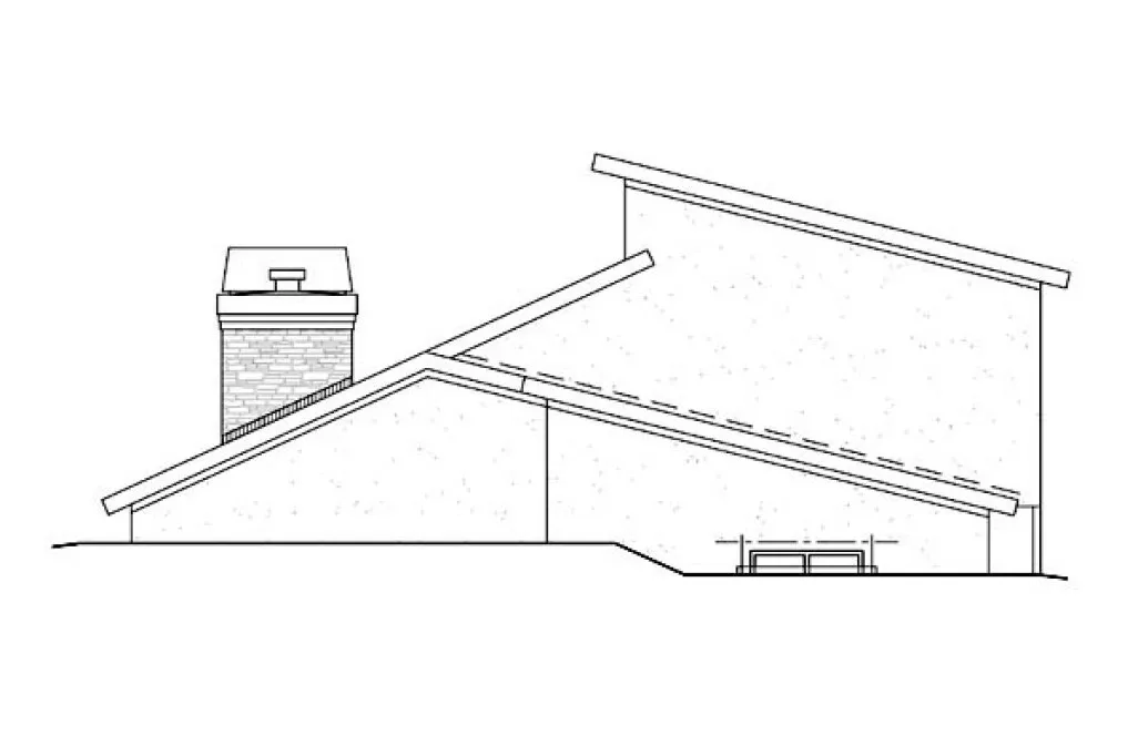 Rear Elevation for House Plan #635011