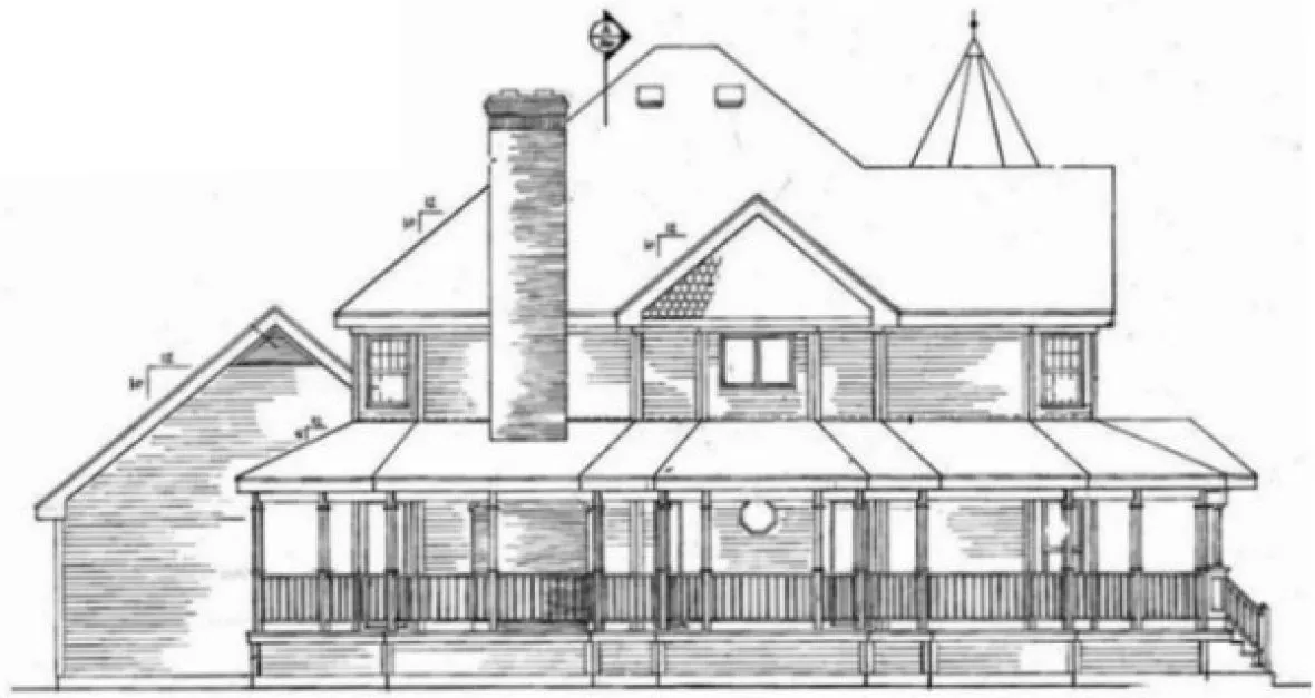 Left Elevation for House Plan #630652