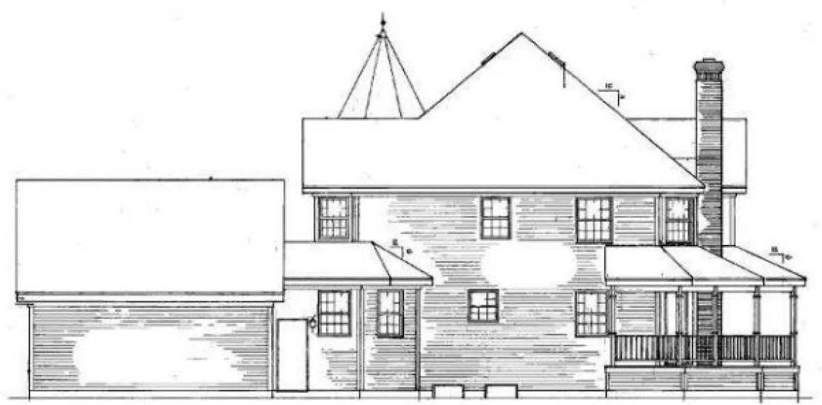 Rear Elevation for House Plan #630652