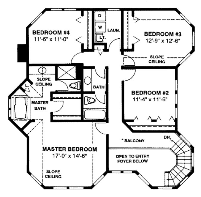 Second Floor Plan for House Plan #630652