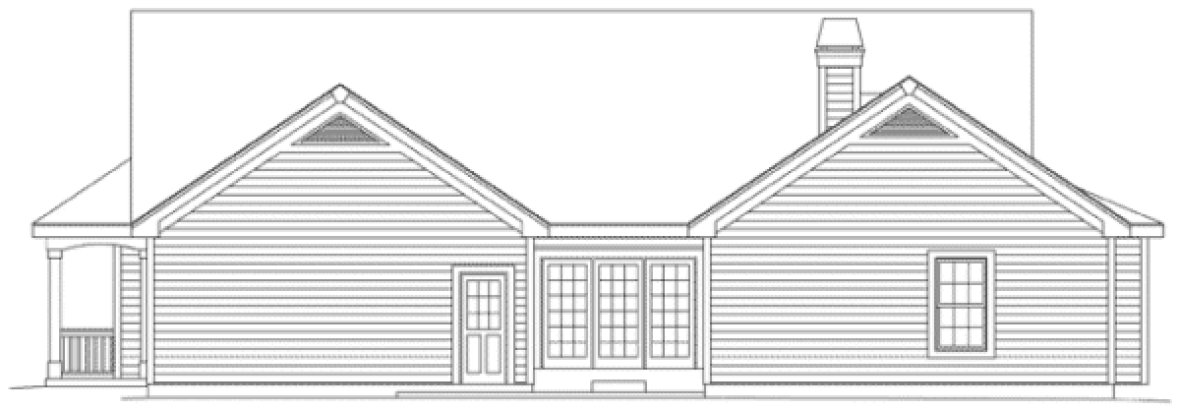 Rear Elevation for House Plan #639202