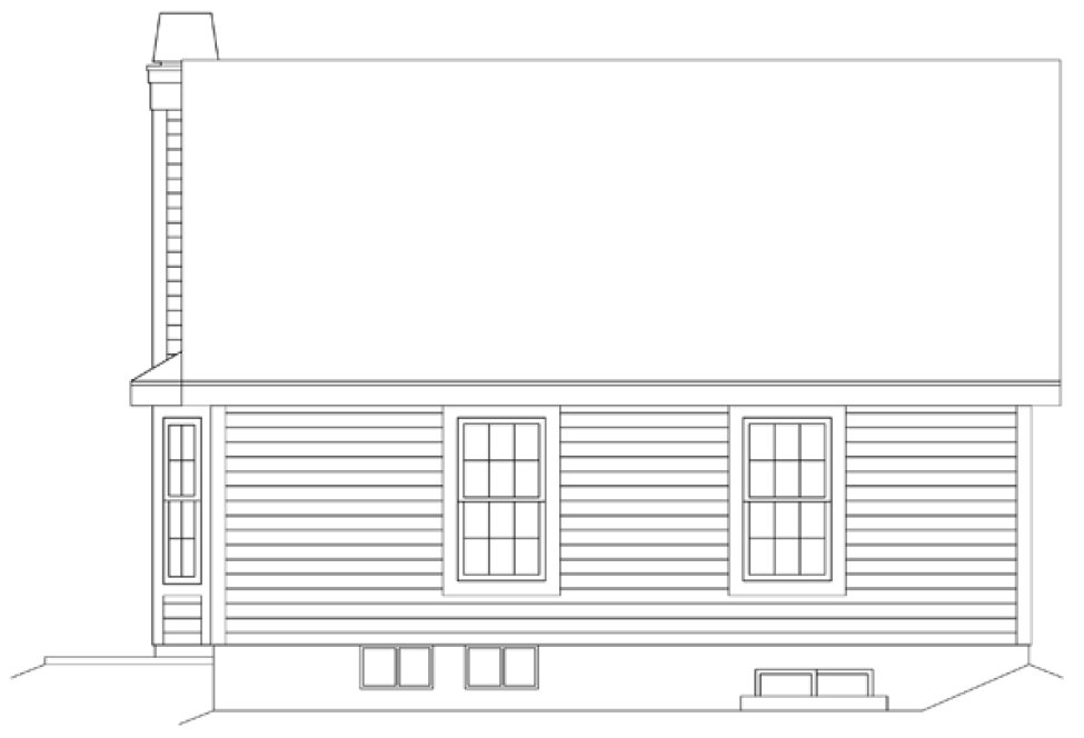 Rear Elevation for House Plan #631611