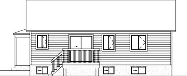 Rear Elevation for House Plan #170889