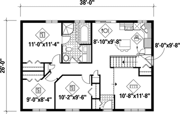 Main Floor Plan for House Plan #170889