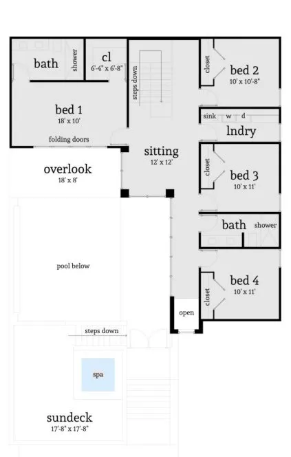 Second Floor Plan for House Plan #662952
