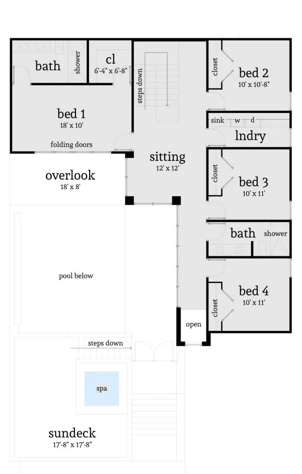 Second Floor Plan for House Plan #662952