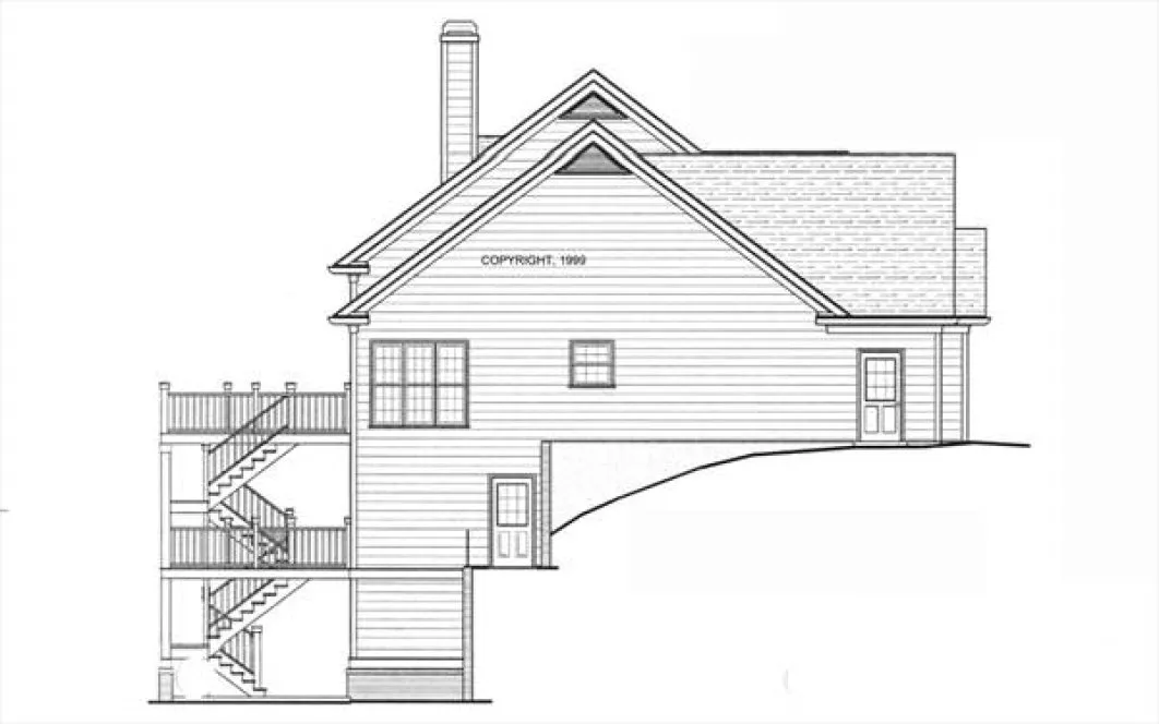 Left Elevation for House Plan #120154