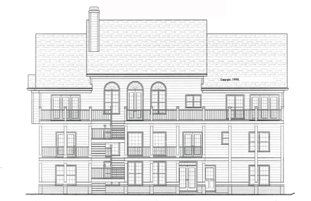 Rear Elevation for House Plan #120154