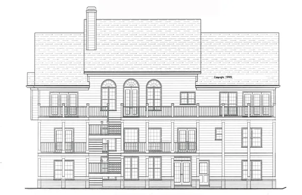 Rear Elevation for House Plan #120154