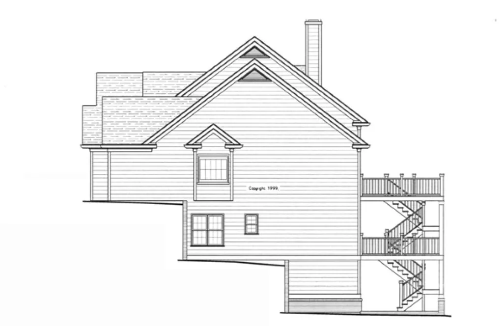 Right Elevation for House Plan #120154