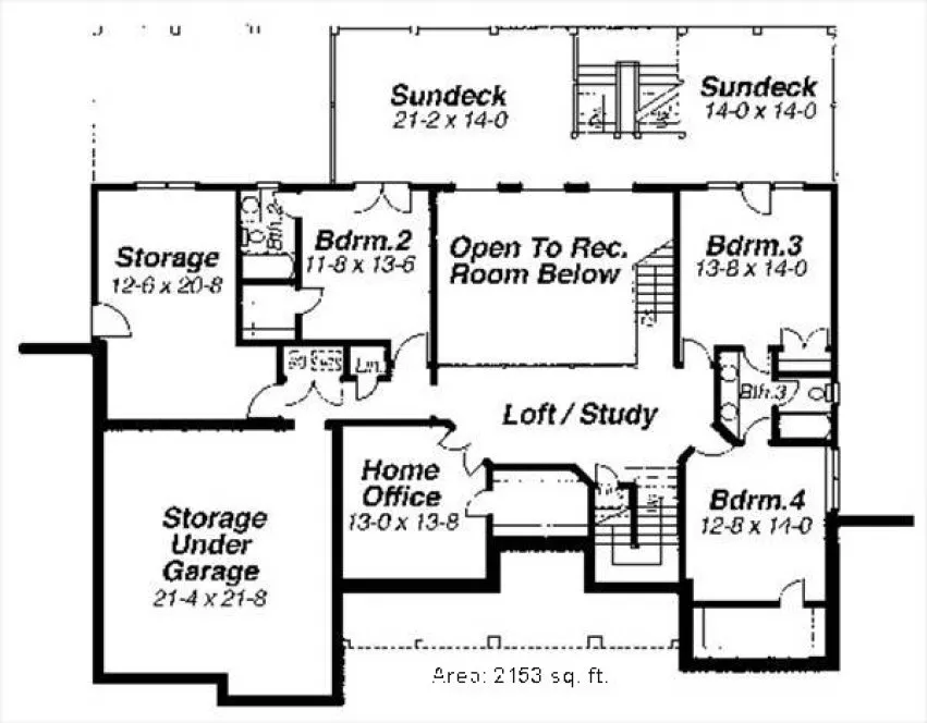 Floorplan lower for House Plan #120154
