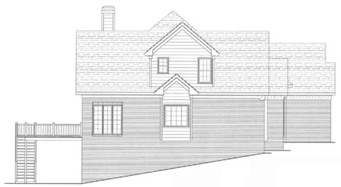 Left Elevation for House Plan #124213