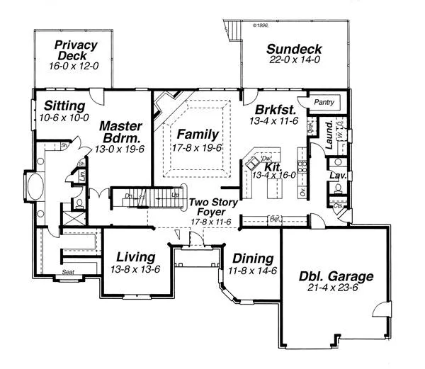 Main Floor Plan for House Plan #124213