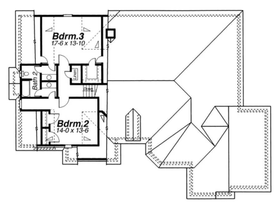 Second Floor Plan for House Plan #124213