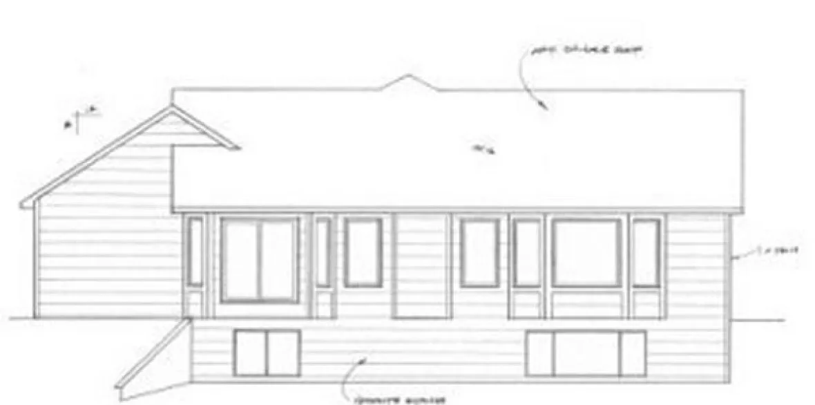 Rear Elevation for House Plan #359441