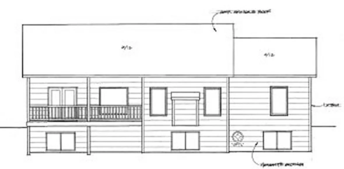 Rear Elevation for House Plan #359641
