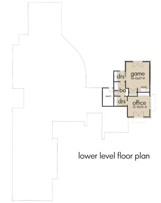 Floorplan lower for House Plan #648363