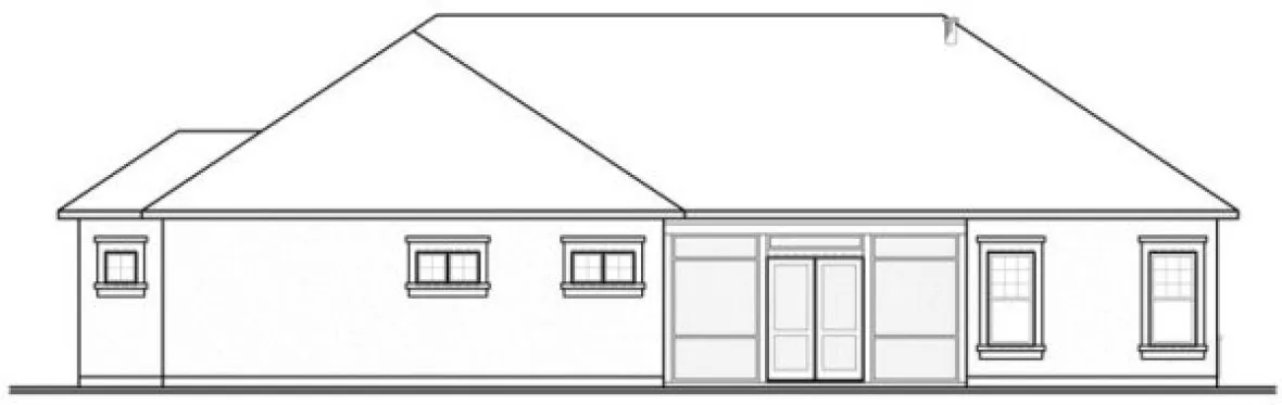 Rear Elevation for House Plan #143523