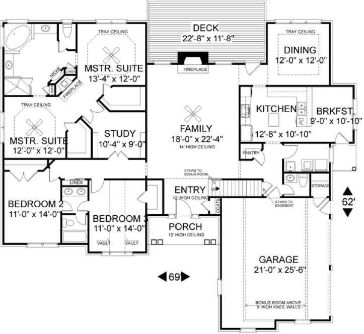 Main Floor Plan for House Plan #278932