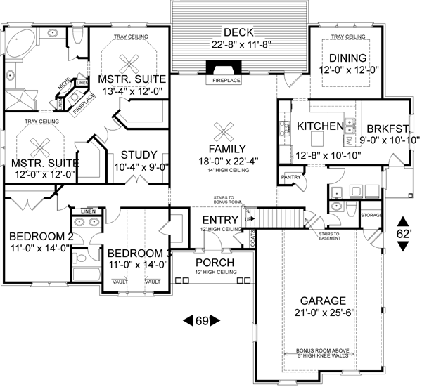 Main Floor Plan for House Plan #278932