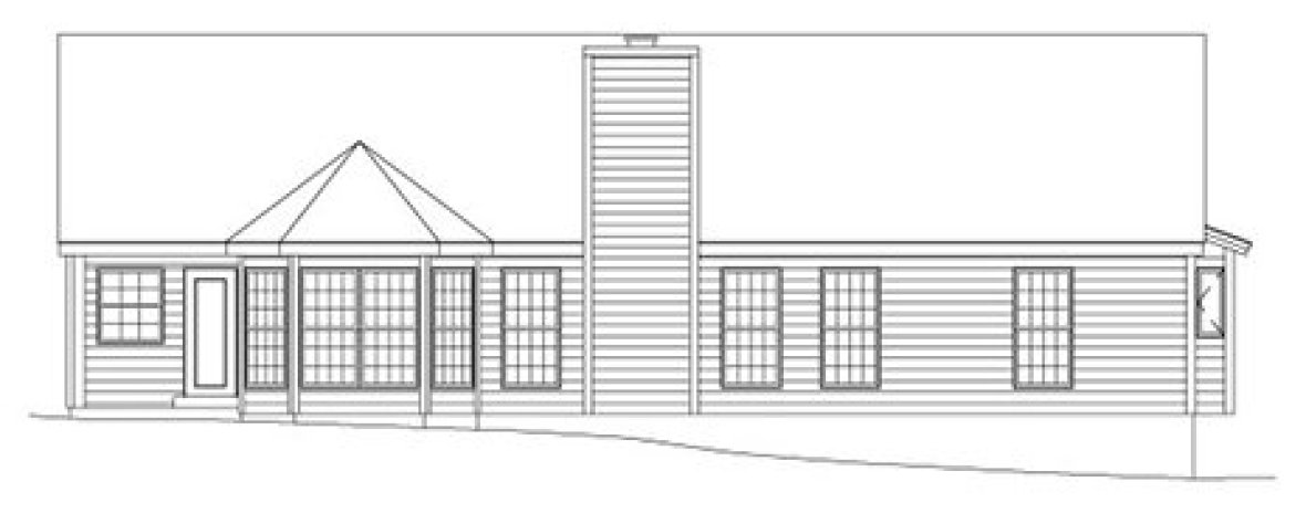 Rear Elevation for House Plan #632881