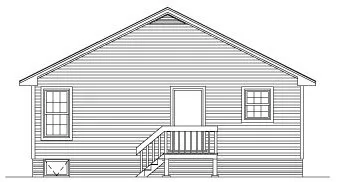 Rear Elevation for House Plan #630231