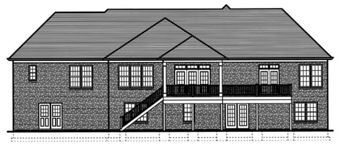 Rear Elevation for House Plan #533552