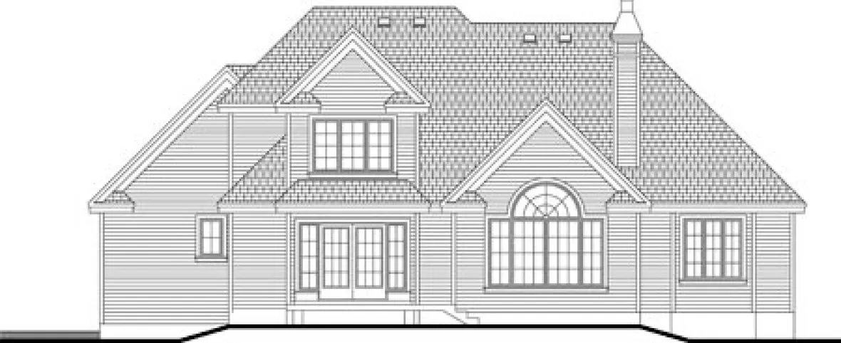 Rear Elevation for House Plan #175991