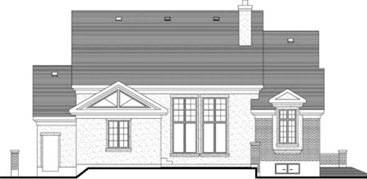 Rear Elevation for House Plan #174591