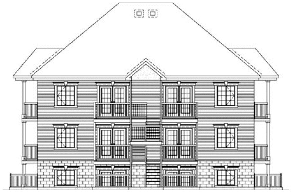 Rear Elevation for House Plan #172946