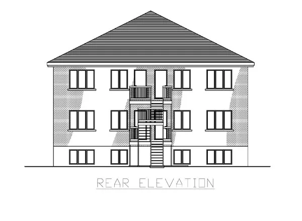 Rear Elevation for House Plan #428955