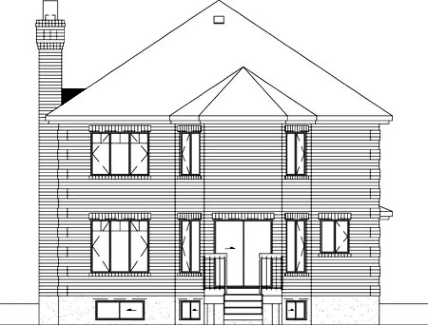 Rear Elevation for House Plan #176952