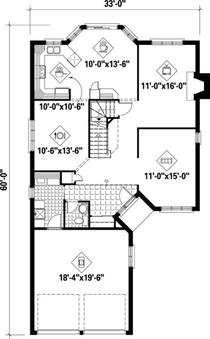 Main Floor Plan for House Plan #176952
