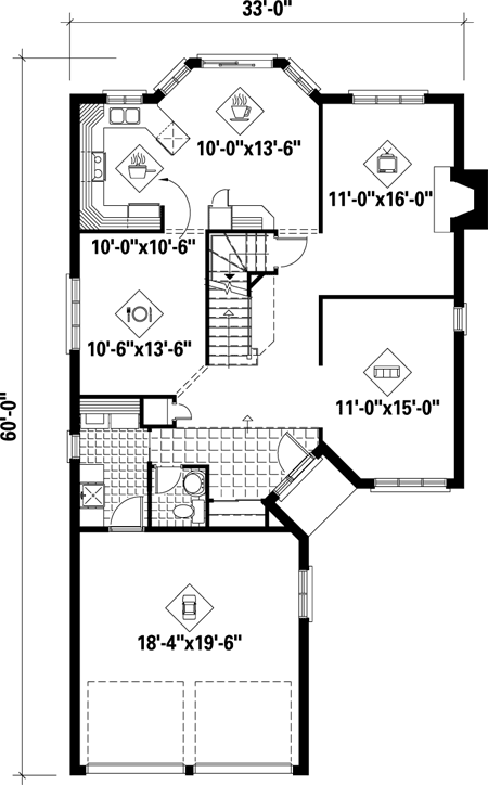 Main Floor Plan for House Plan #176952