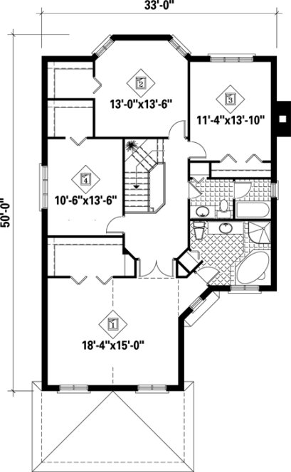 Second Floor Plan for House Plan #176952