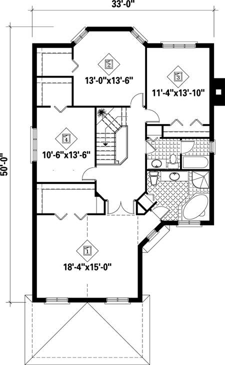 Second Floor Plan for House Plan #176952