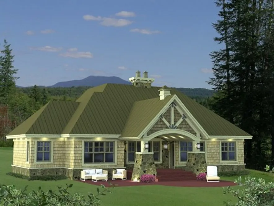 Rear Elevation for House Plan #281791